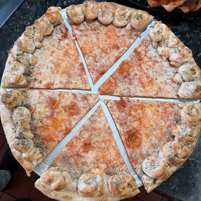 Garlic Knot Crust Pizza.
