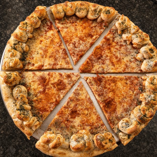 Garlic Knot Crust Pizza.