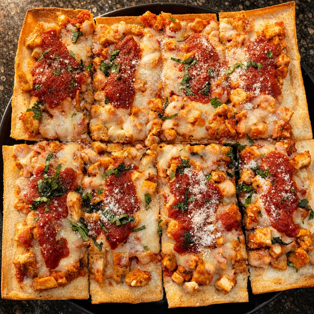 Chicken Parmigiana Pizza.