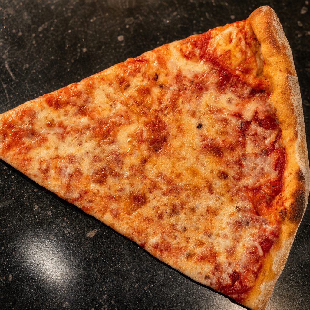 Regular Cheese Pizza Slice.
