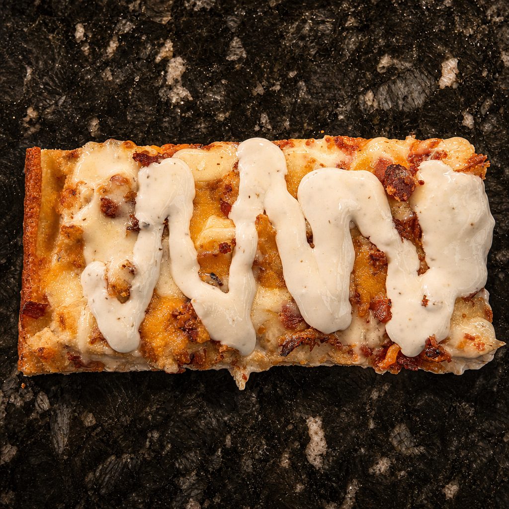 Bacon Chicken Ranch Pizza Slice.