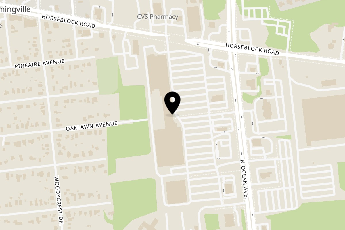 Map showing the location of Dragos Pizza on 2312 N Ocean Ave in Farmingville